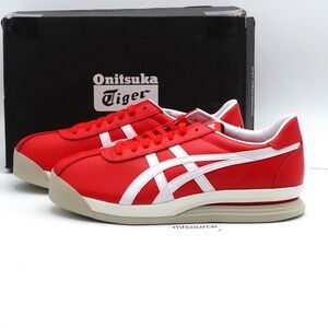 NEW Size 11 Men's Onitsuka Tiger Tiger Corsair EX Leather Platform Sneakers Red